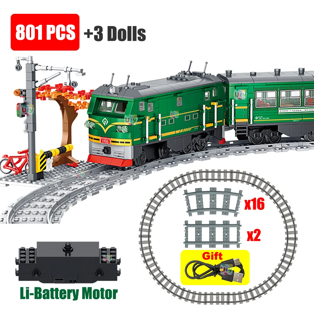 Kids Toys Lego - 테크니컬 레트로 그린 증기 기차 시티카