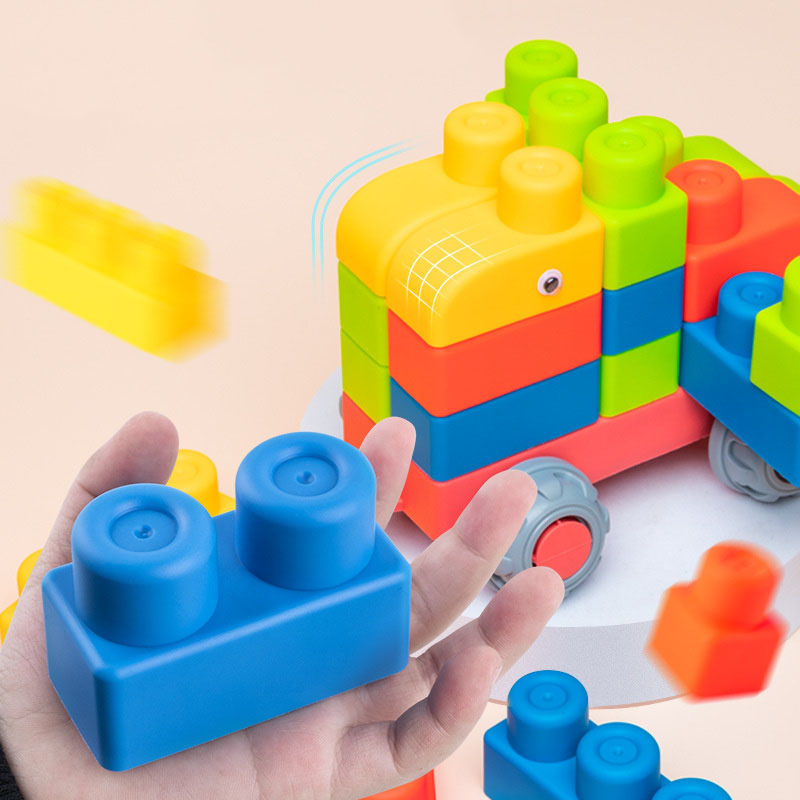 Kids Toys Lego - DIY 아기 부드러운 고무 큰 입자