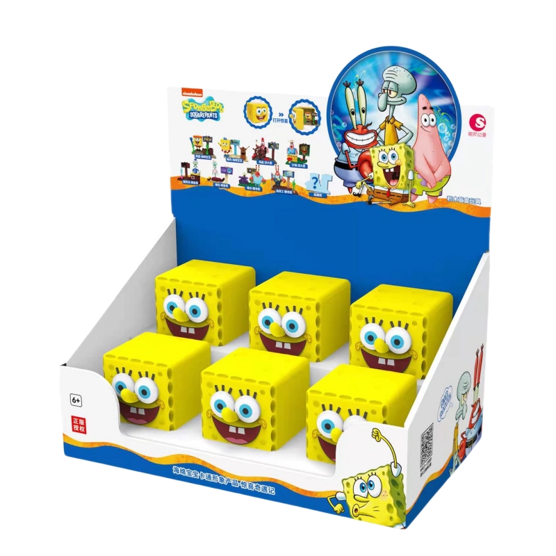 Kids Toys Lego - 6개/세트 스폰지밥 럭키 서프라이즈 랜덤박스 피규어