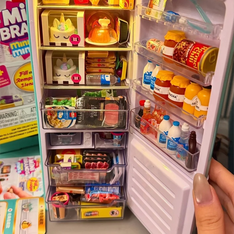 Kids Toys Brands - 미니 브랜드 냉장고 플레이세트, 레트로 미니