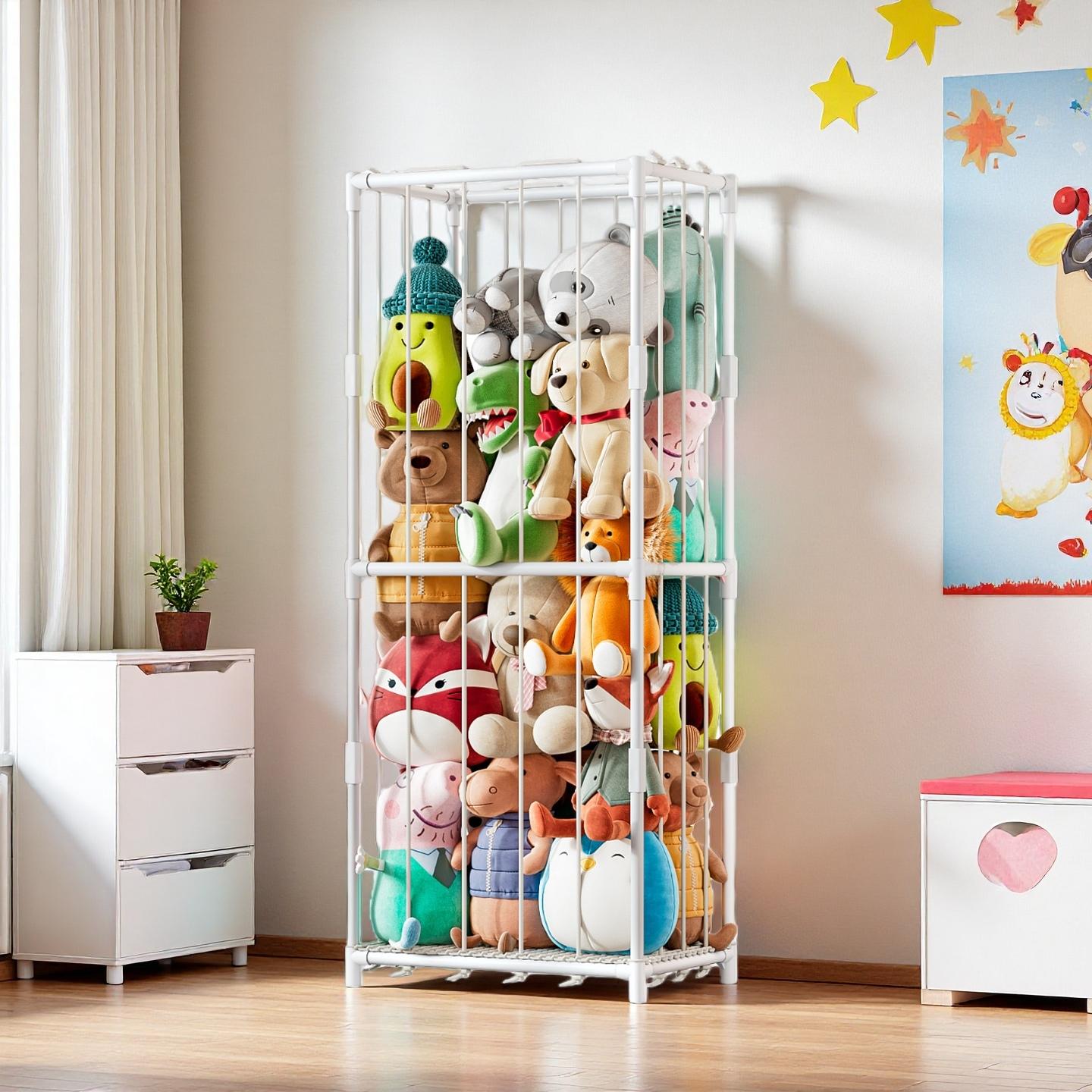Kids Toys Kids Toys - 수직형 봉제인형 보관 정리함 동물원 테마