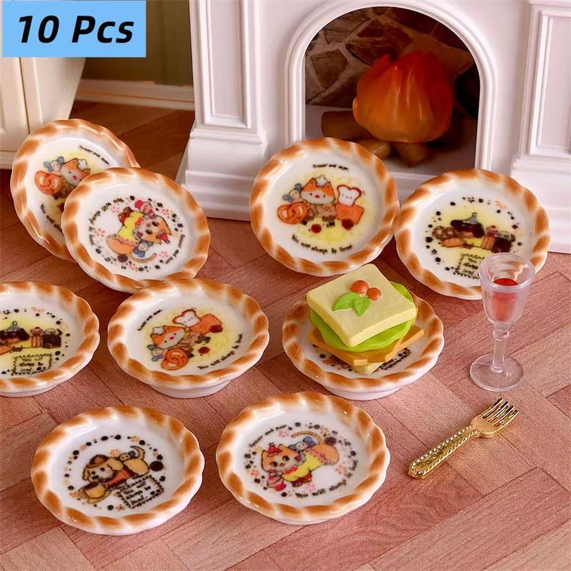 10개 세트 인형집 미니어처 강아지 프린트 빵 팬 모델 - Kids Toys Return Gift 리뷰 및 가격