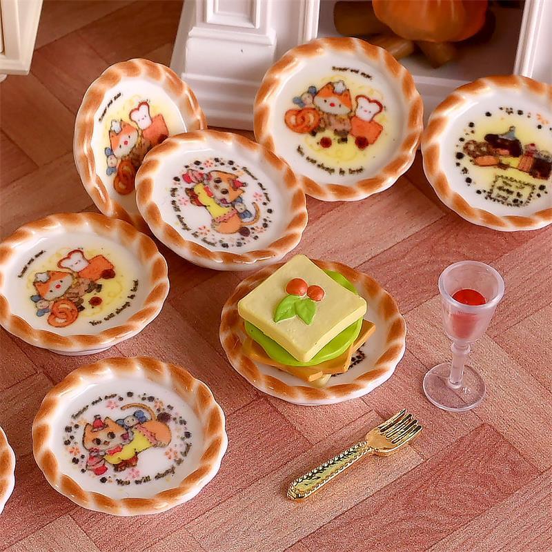 10개 세트 인형집 미니어처 강아지 프린트 빵 팬 모델 - Kids Toys Return Gift 리뷰 및 가격