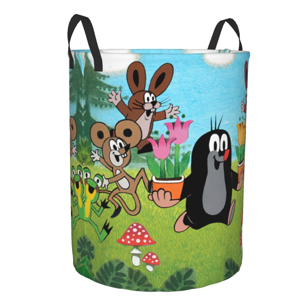 행복한 두더지 빨래 바구니, 접을 수 있는 만화, Kr - Kids Toys Basket 리뷰 및 가격
