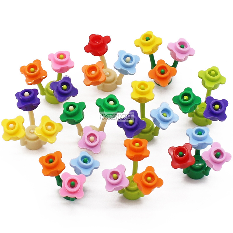 마루미네 200PCS MOC 1x1 라운드 4 꽃잎 꽃 - Kids Toys Brands 리뷰 및 가격