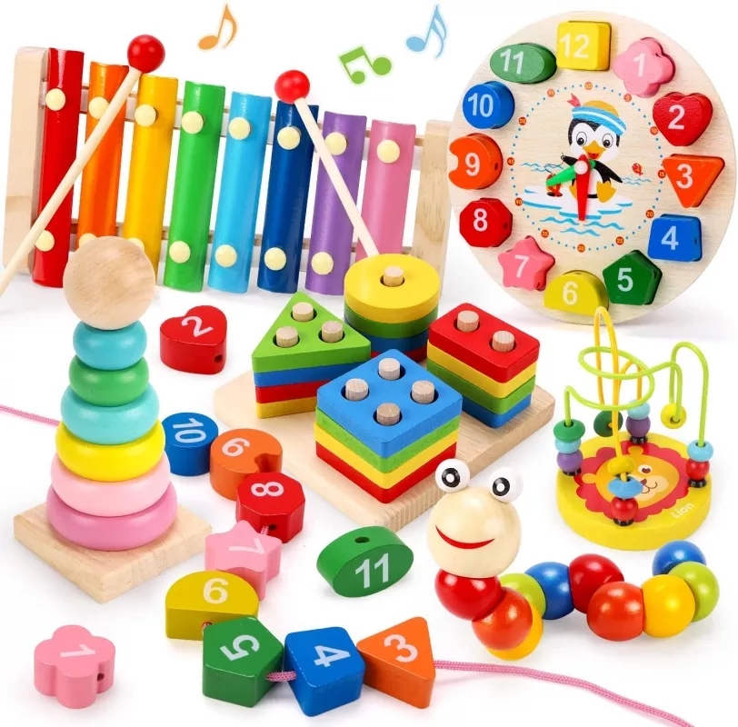 몬테소리 나무 장난감 아기 발달 게임, 1, 2, 3  - Kids Toys 2 Year Old 리뷰 및 가격