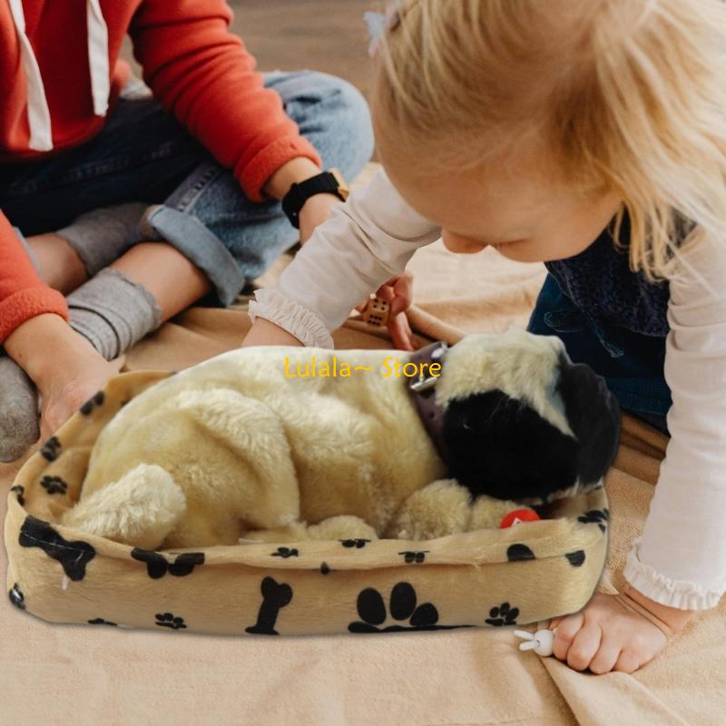 Y4QA 현실적인 개 잠자는 봉제 장식 호흡 모피 개  - Kids Toys Dog 리뷰 및 가격