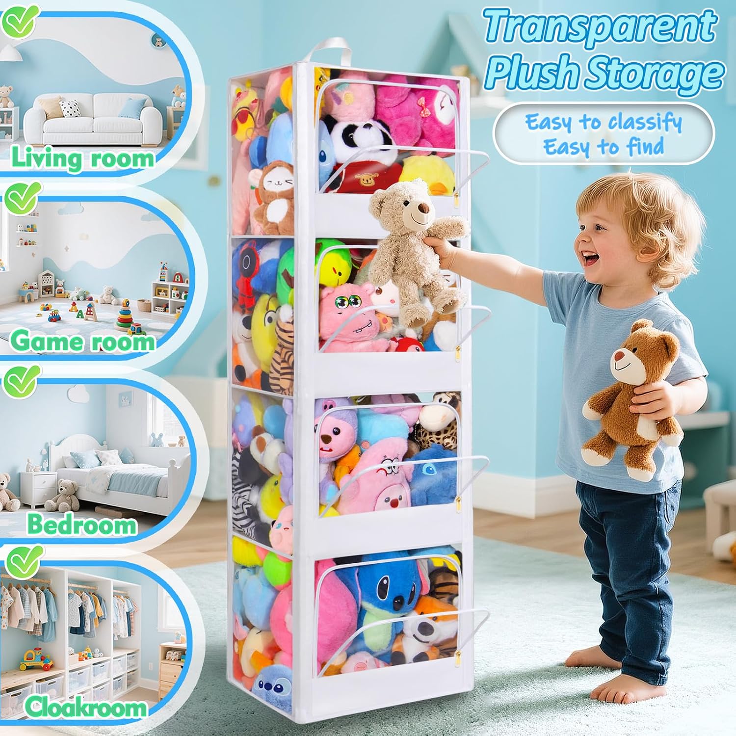 4단 투명 지퍼 방진 플러시 장난감 수납 정리함 가로& - Kids Toys Kids Toys 리뷰 및 가격